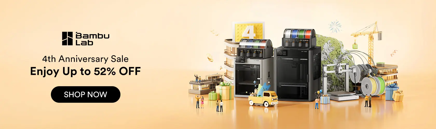 Bambu Lab: 4th Anniversary Sale Up to 52% OFF