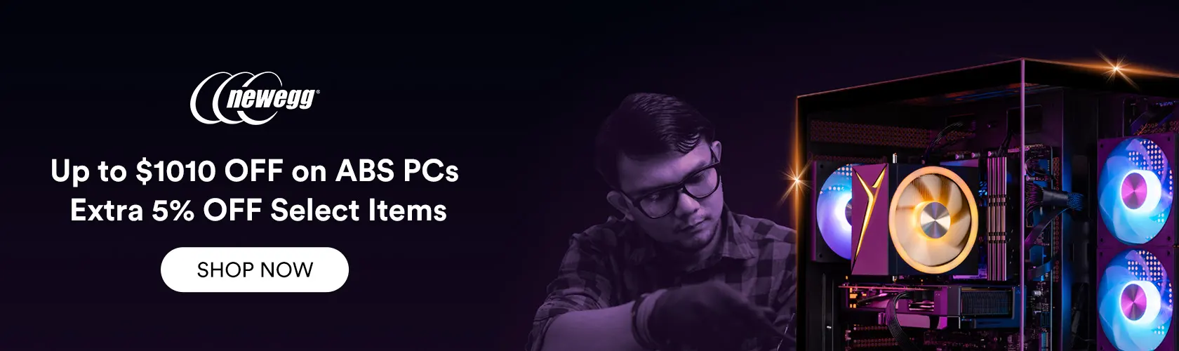 Newegg: Up to $1010 OFF on ABS PCs + Extra 5% OFF Select Items