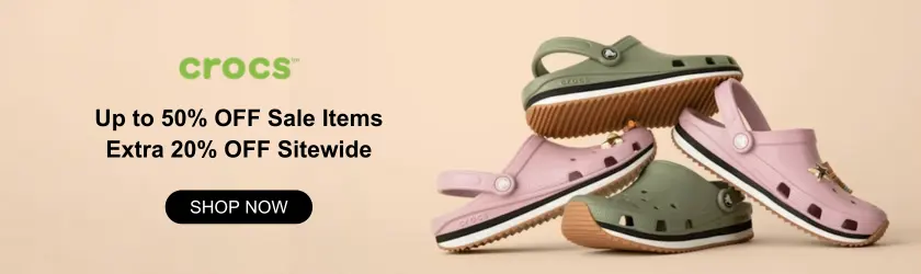 Crocs: Up to 50% OFF + Extra 20% OFF Sitewide