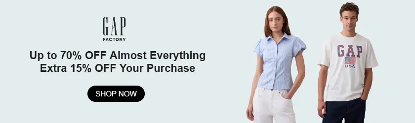 Gap Factory: Enjoy Up to 70% OFF Almost Everything + Extra 15% OFF