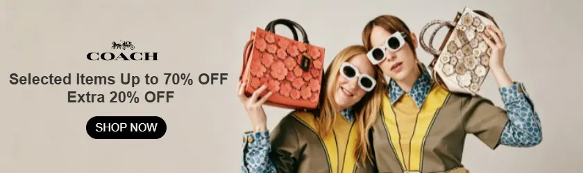 Coach Outlet: Selected Items Up to 70% OFF + Extra 20% OFF