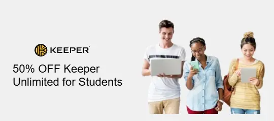 Keeper Security: 50% OFF Keeper Unlimited for Students