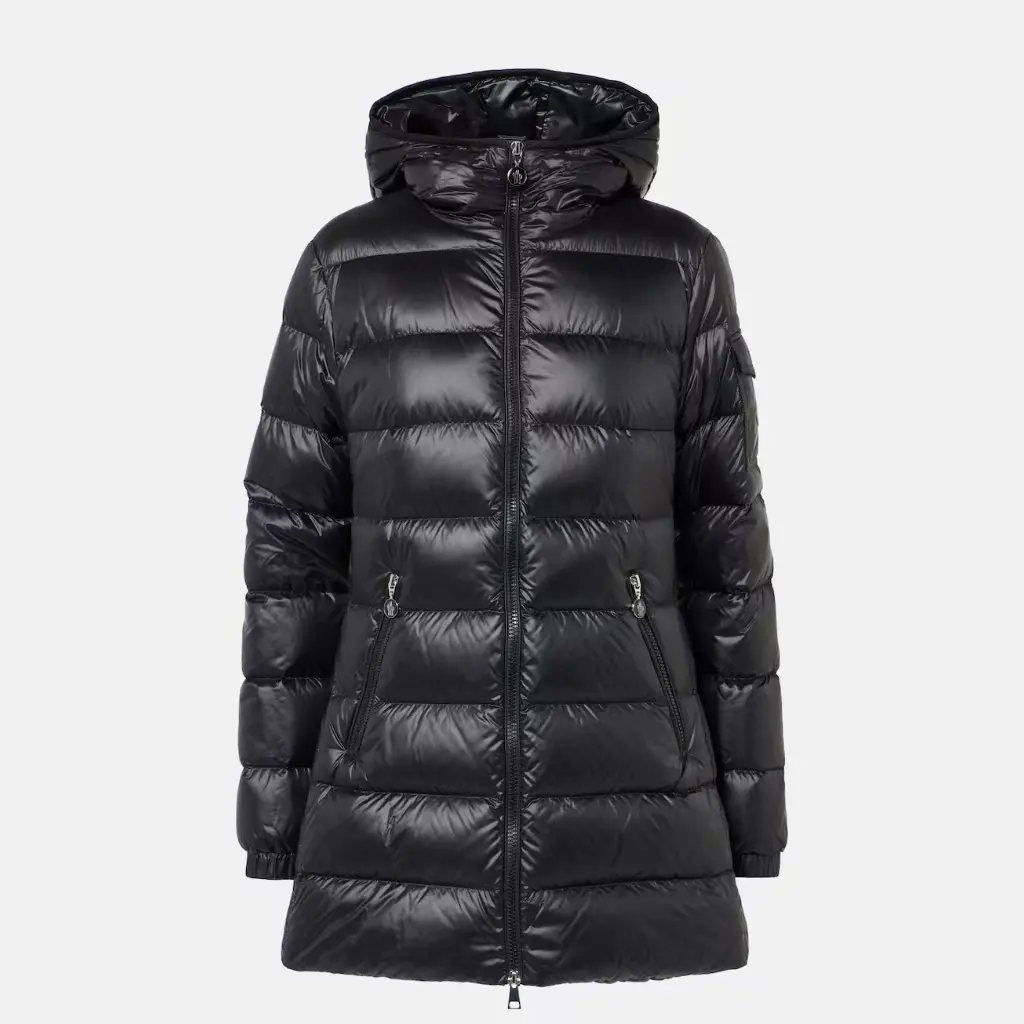 MONCLER Glements 黑色中长款羽绒服