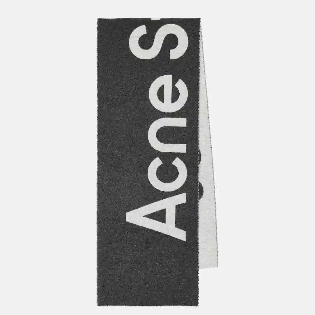 定价优势！ACNE STUDIOS 经典logo灰色围巾