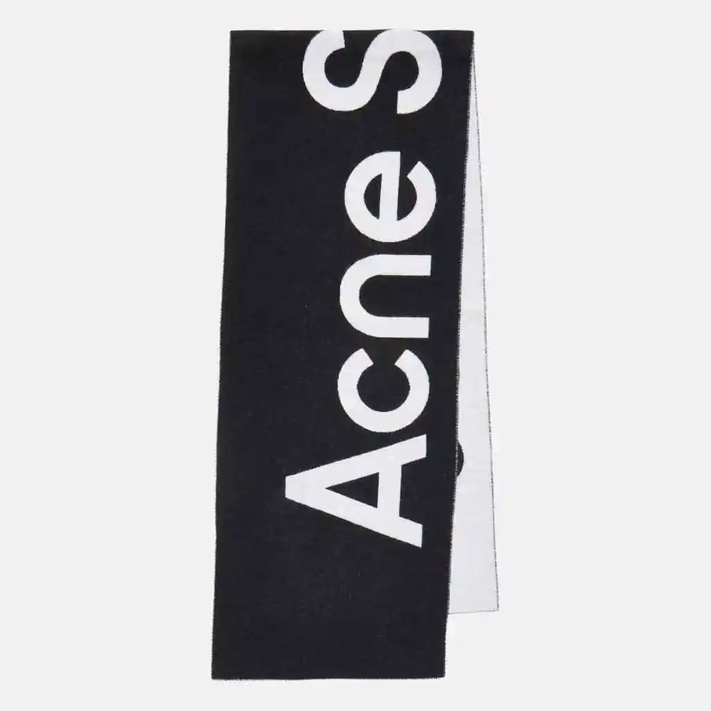 ACNE STUDIOS Toronty 经典徽标黑色围巾