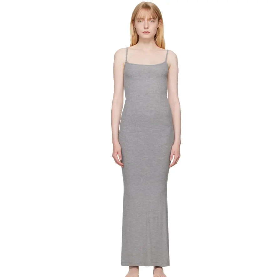 SKIMS 灰色 Soft Lounge Long Slip 连衣裙