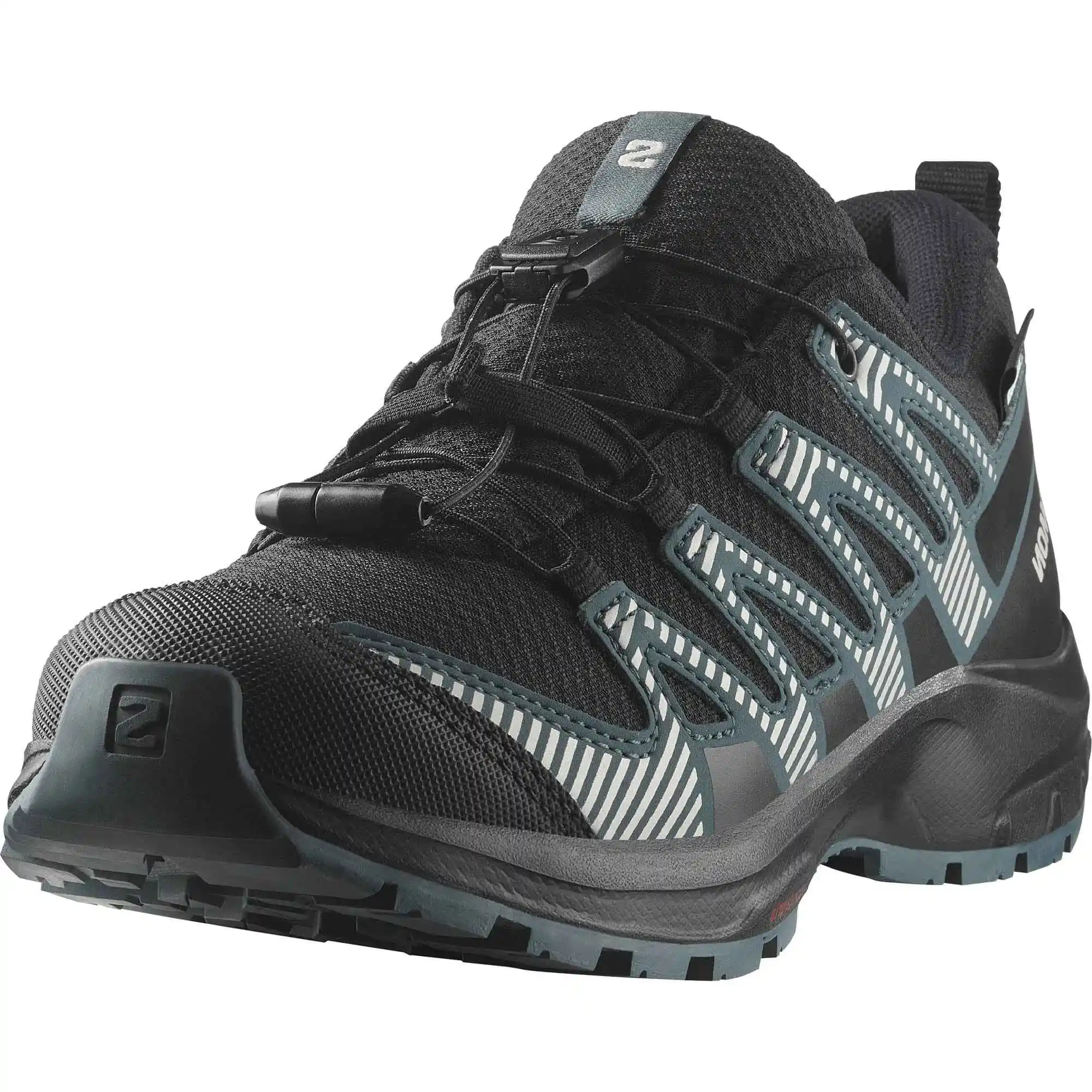 Salomon 萨洛蒙 Xa Pro V8 CSWP J 中性儿童运动鞋, Black Phantom Dark Slate