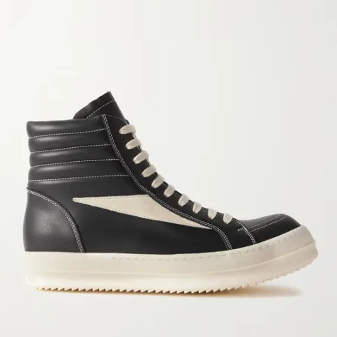 RICK OWENS Vintage 黑色皮革高帮休闲鞋