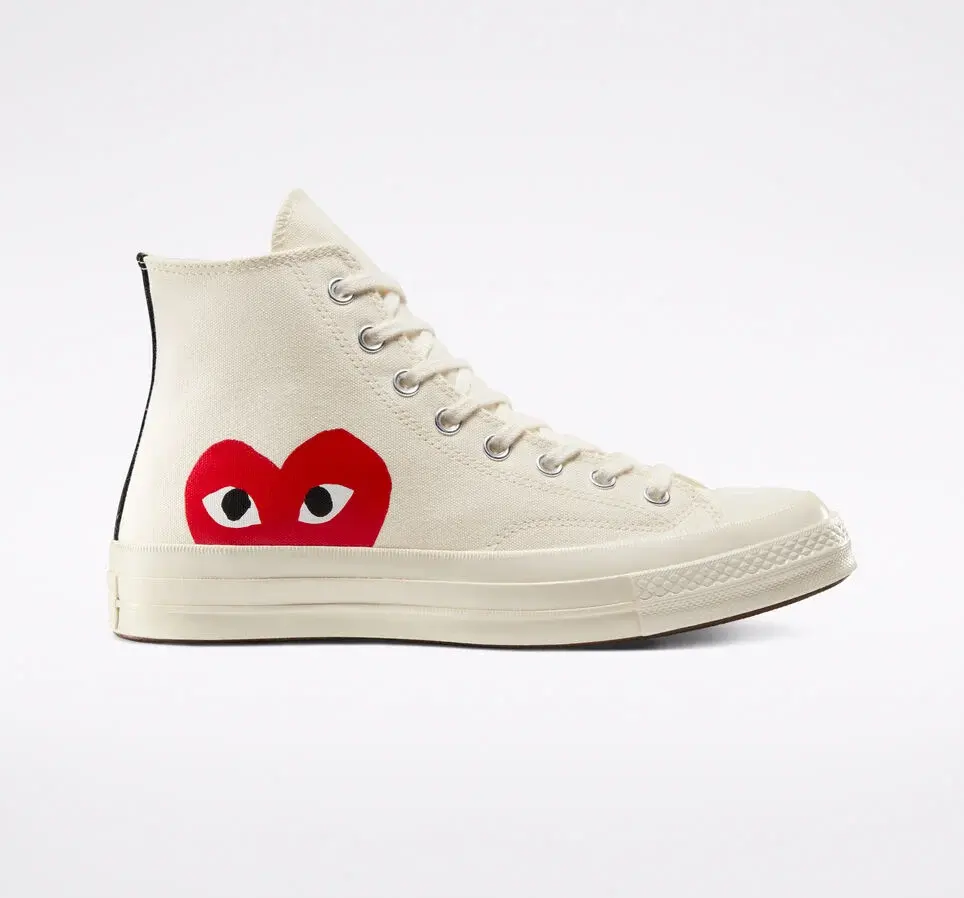 Converse 匡威 X CDG PLAY Chuck 70 白色高帮帆布鞋