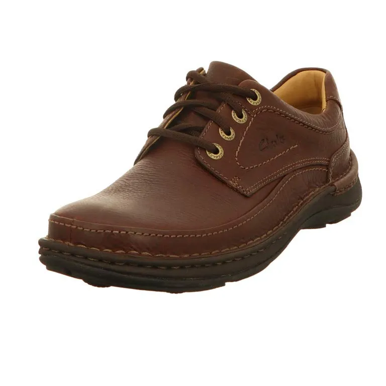 Clarks 男款 203390088 德比鞋,Mahogany Leather,41 EU