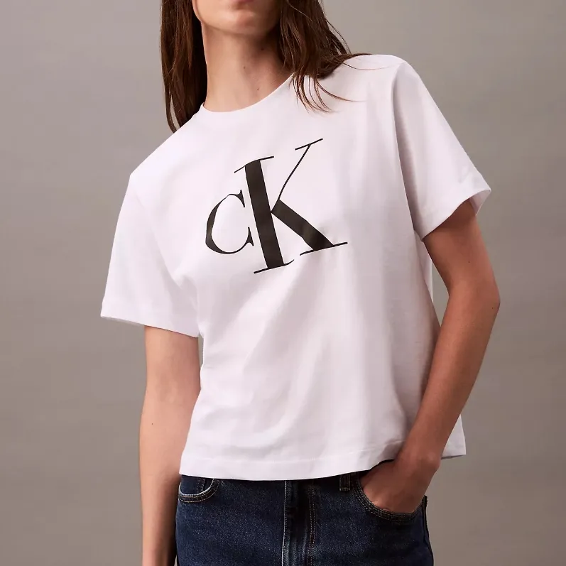 Calvin Klein 白色经典徽标T恤