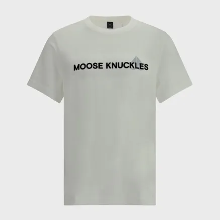 MOOSE KNUCKLES 小剪刀白色印花T恤