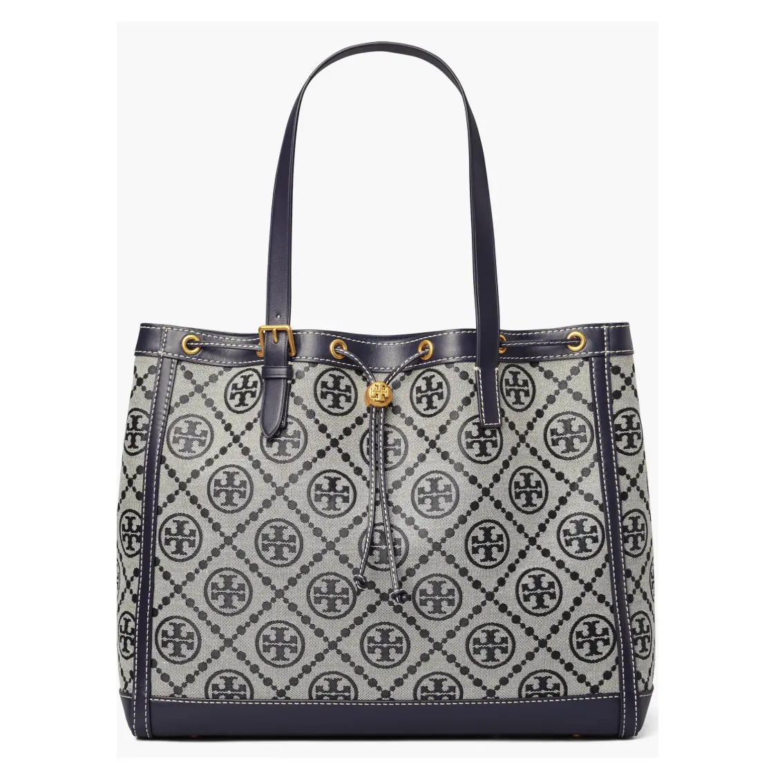 Tory Burch T Monogram Jacquard Large 汤丽柏琦托特包 Tory Navy