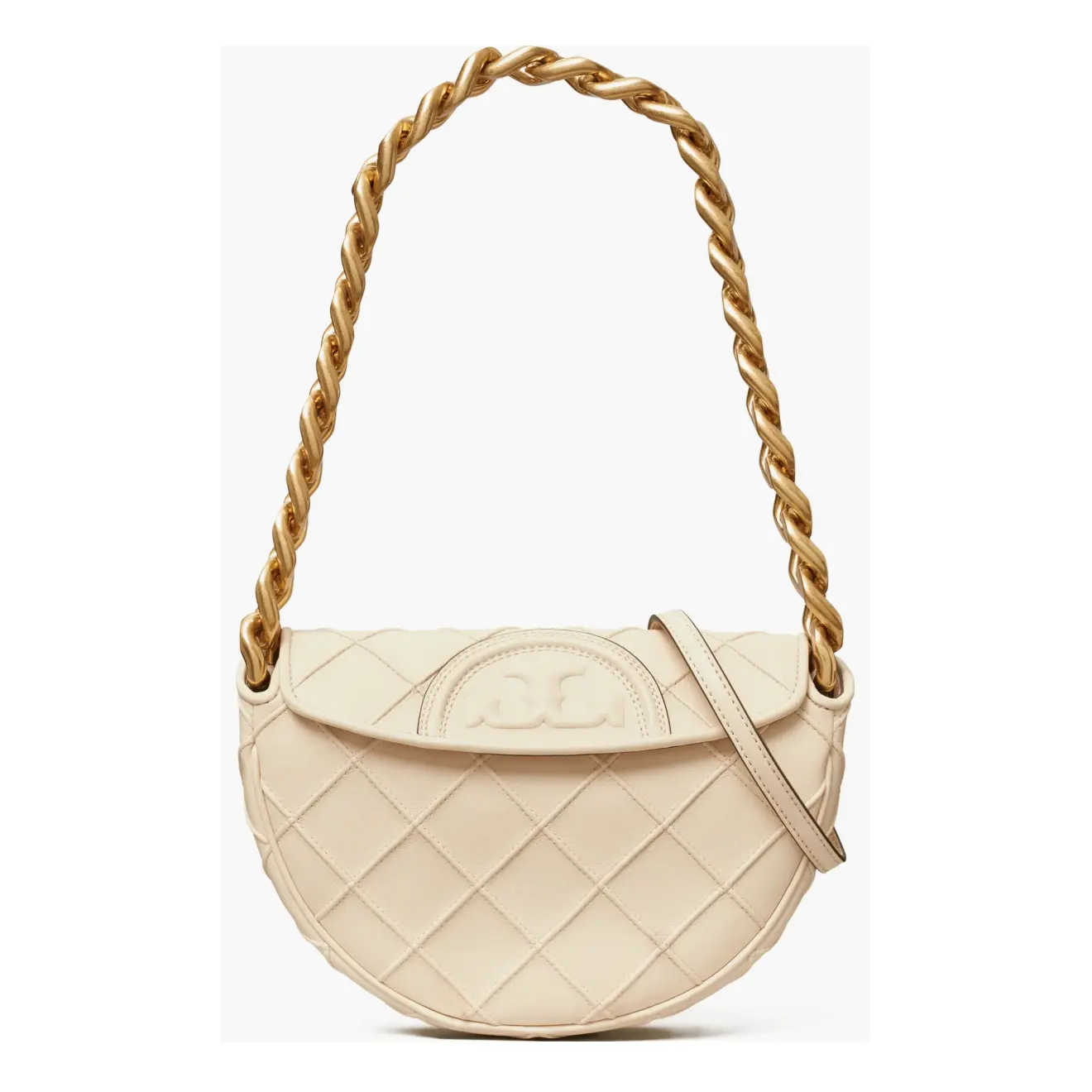 Tory Burch Mini Fleming Soft Crescent 汤丽柏琦单肩包 New Cream
