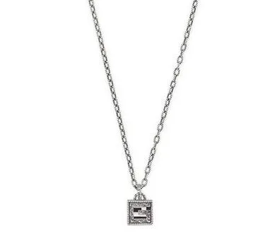 Gucci 方形G十字架纯银项链