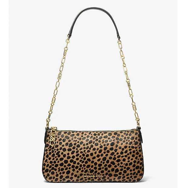 Michael Kors Empire 中号豹纹腋下包