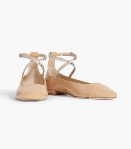 Stuart Weitzman  Eden 水晶缀饰漆皮芭蕾平底鞋