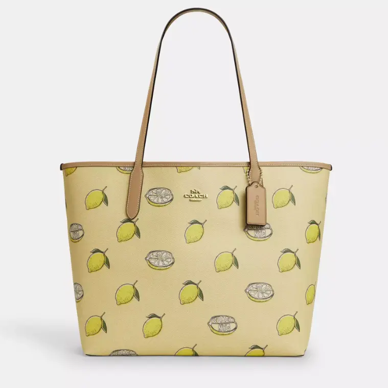 Coach 蔻驰 City 柠檬印花托特包