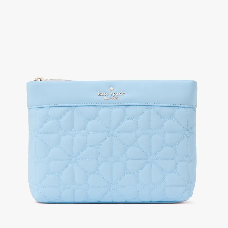 Kate Spade 老花绗缝蓝色小钱包