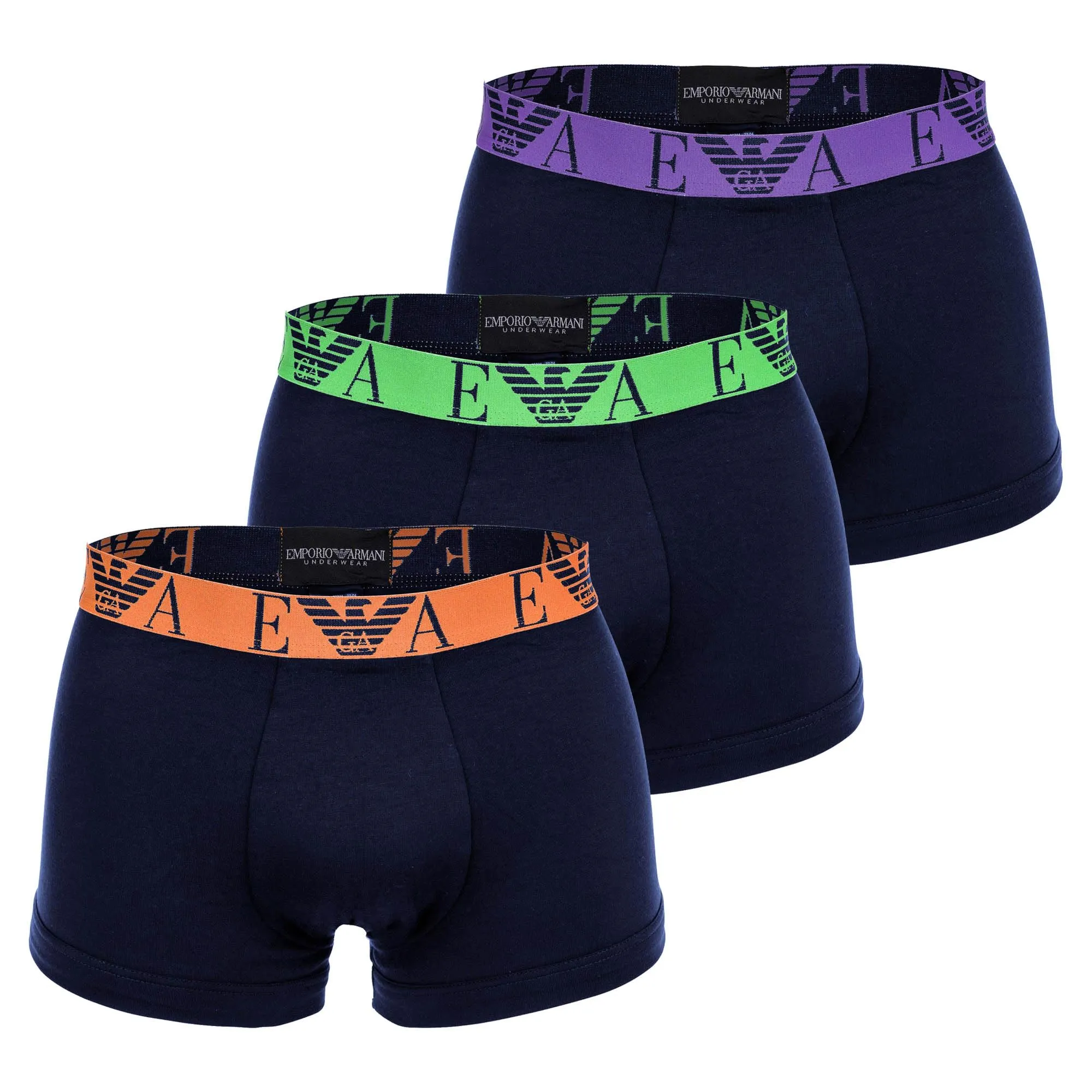 Emporio Armani 安普里奥·阿玛尼男式弹力棉粗字母组合内裤 3 条装