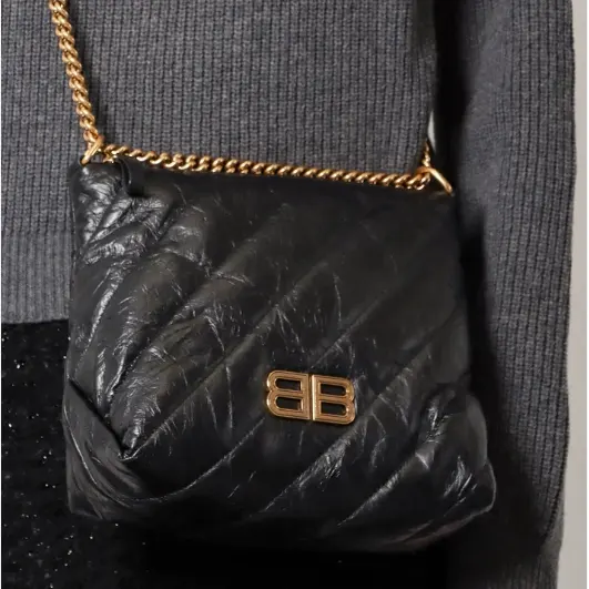 BALENCIAGA 巴黎世家 Crush hobo 黑色链条包