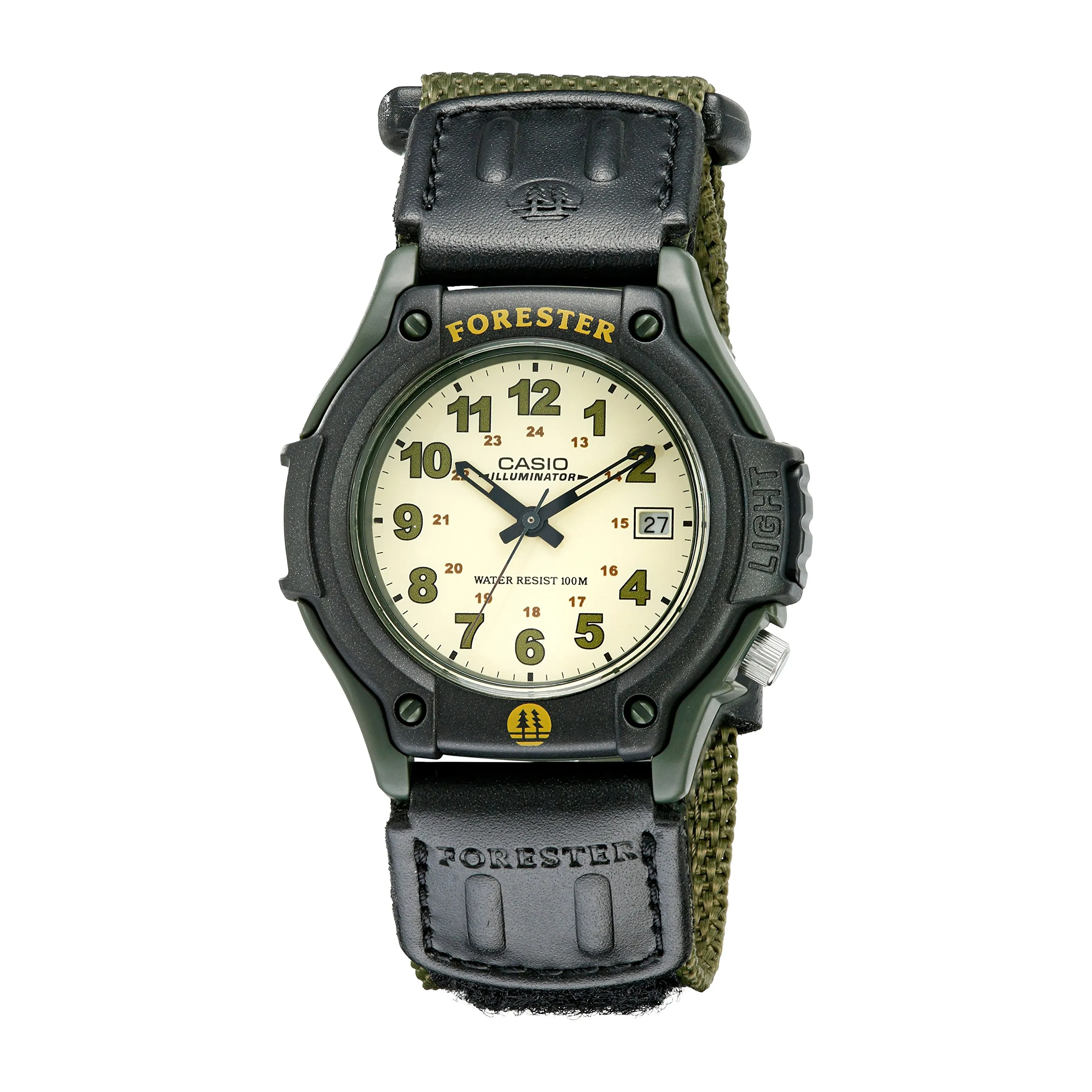 CASIO 卡西欧 复古森林人手表 防水运动学生电子手表