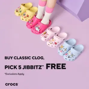 Crocs AU：限时闪促！买经典洞洞鞋自选5个鞋花