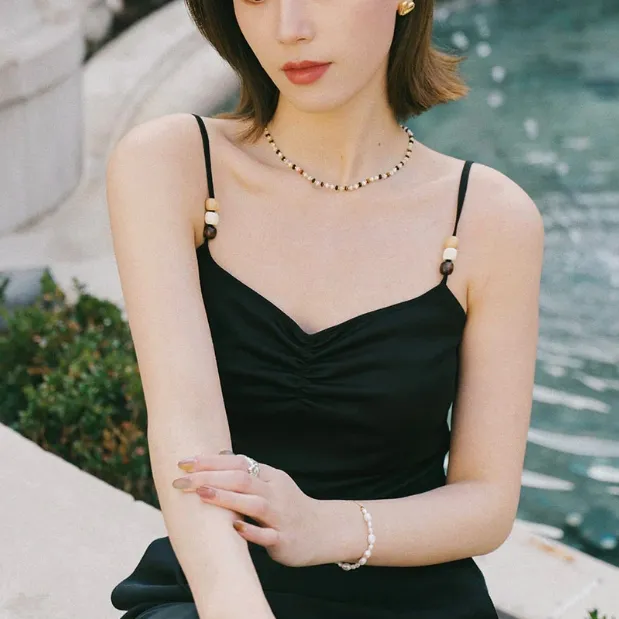 孟子义同款 PETITE STUDIO Chavy 黑色吊带背心