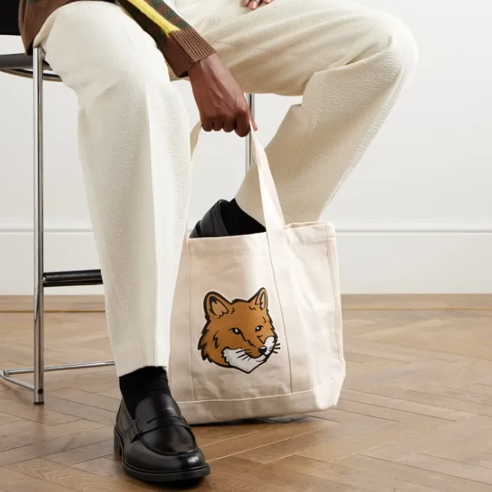 MAISON KITSUNE 小狐狸印花托特包