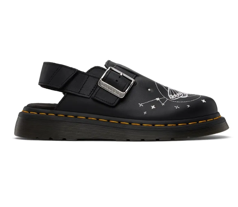 Dr. Martens 黑色 Jorge II Celestial Moth Embroidered Leather 穆勒鞋