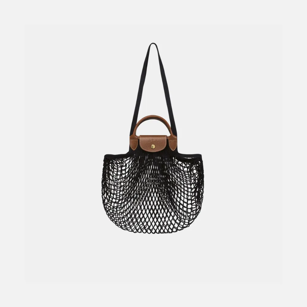 Longchamp Le Pliage Filet L 黑色针织网兜包
