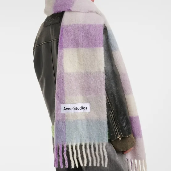 ACNE STUDIOS 紫色格纹围巾