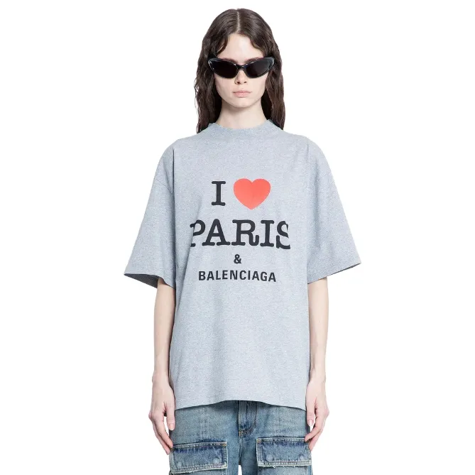 BALENCIAGA 巴黎世家 I LOVE PARIS 印花T恤