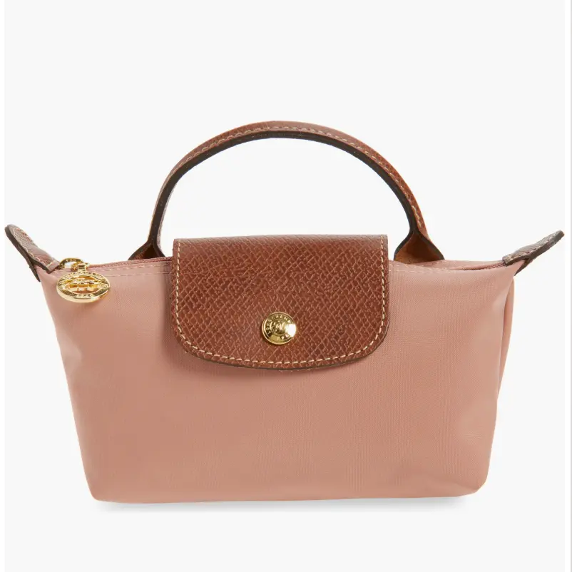 Longchamp 茶粉色迷你饺子包