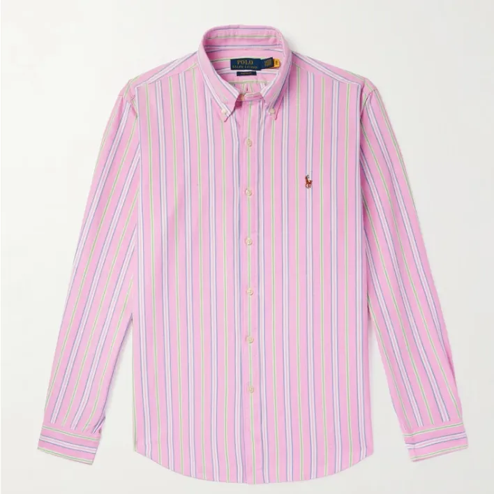 码全！POLO RALPH LAUREN 拉夫劳伦粉色条纹衬衫