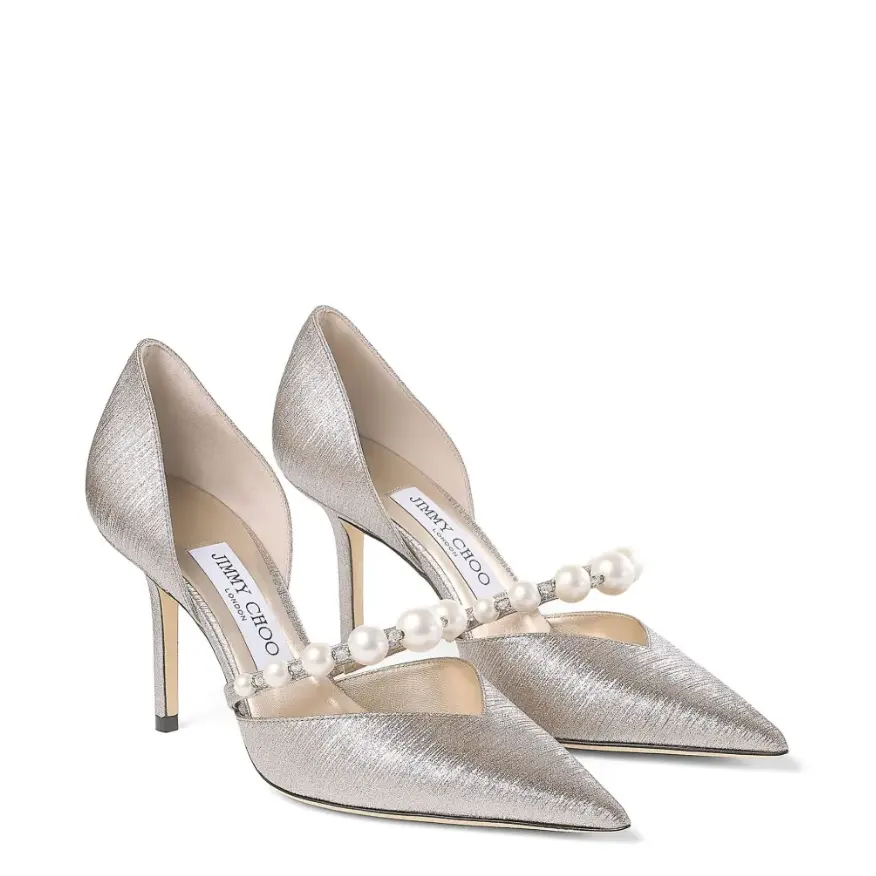 Jimmy Choo 银色珍珠高跟鞋