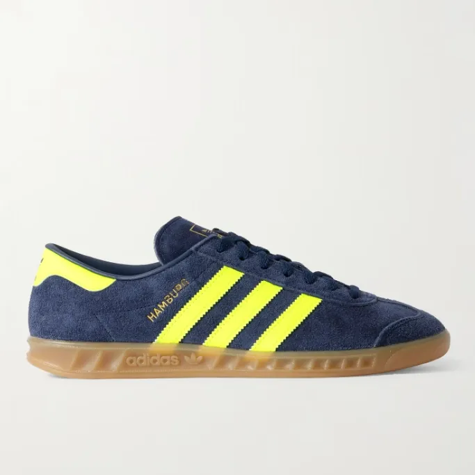 ADIDAS ORIGINALS 阿迪达斯 Hamburg 蓝色绒面运动鞋