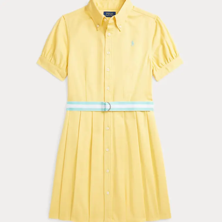 Polo Ralph Lauren 拉夫劳伦大童款百褶棉斜纹衬衫裙