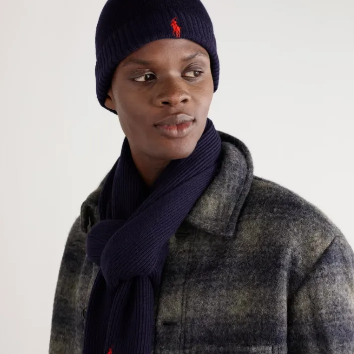 POLO RALPH LAUREN 拉夫劳伦针织帽+围巾套装