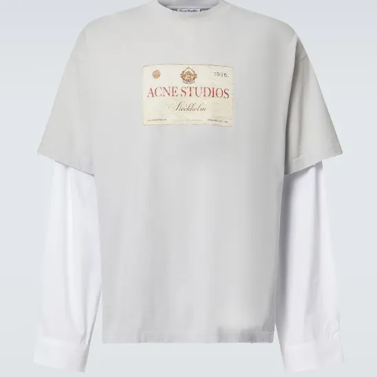 ACNE STUDIOS 贴标印花长袖T恤