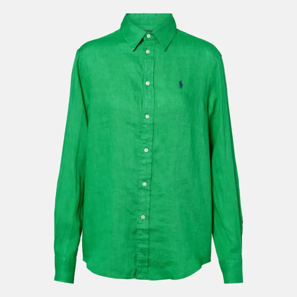 POLO RALPH LAUREN 拉夫劳伦绿色亚麻衬衫