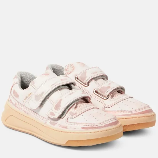 ACNE STUDIOS 粉色魔术贴运动鞋