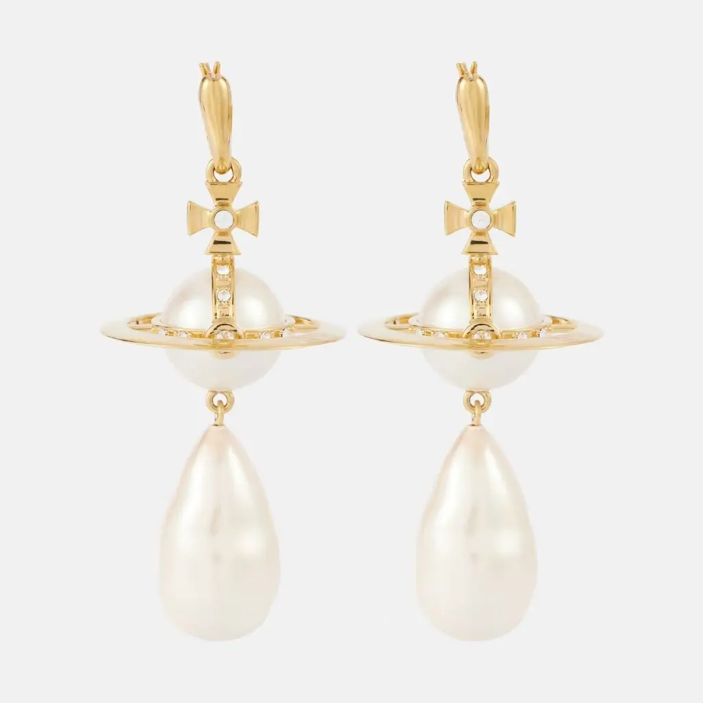 VIVIENNE WESTWOOD 西太后 Giant Pearl Orb 土星吊坠耳环