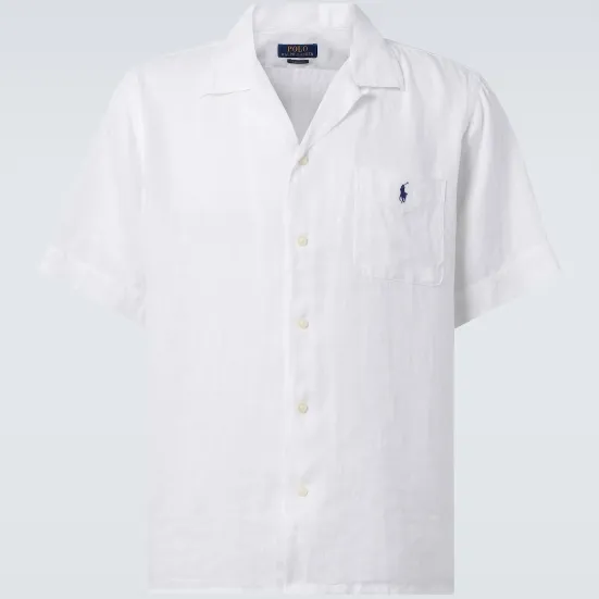 POLO RALPH LAUREN 拉夫劳伦白色徽标亚麻衬衫