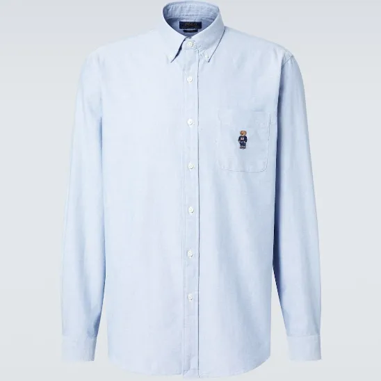 POLO RALPH LAUREN 拉夫劳伦小熊印花蓝色衬衫