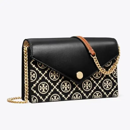 Tory burch T MONOGRAM 撞色压纹信封斜挎包