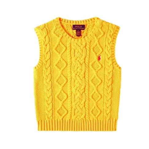 POLO RALPH LAUREN 拉夫劳伦大童款黄色针织背心