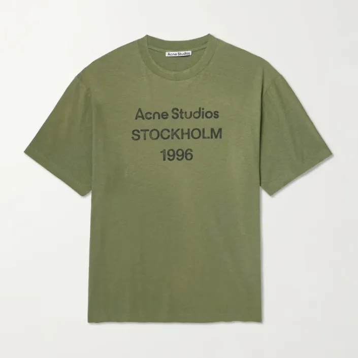 ACNE STUDIOS 1996 字母徽标绿色T恤