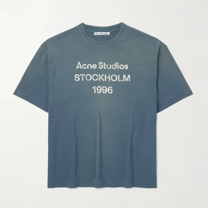 ACNE STUDIOS 1996 字母徽标蓝色T恤
