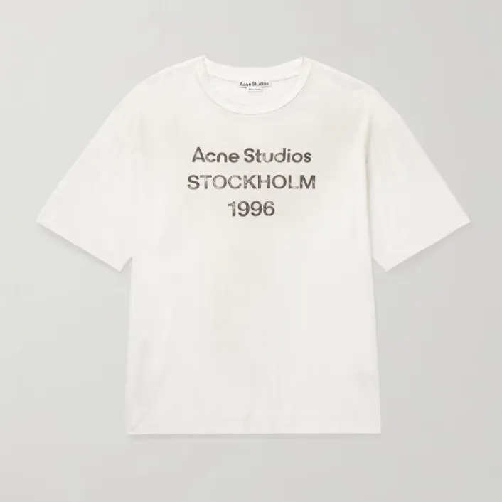 码全！ACNE STUDIOS 1996 字母徽标白色T恤